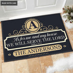 Luvingrace M72 Luxury Monogram Collection As For My House Personalized Doormat