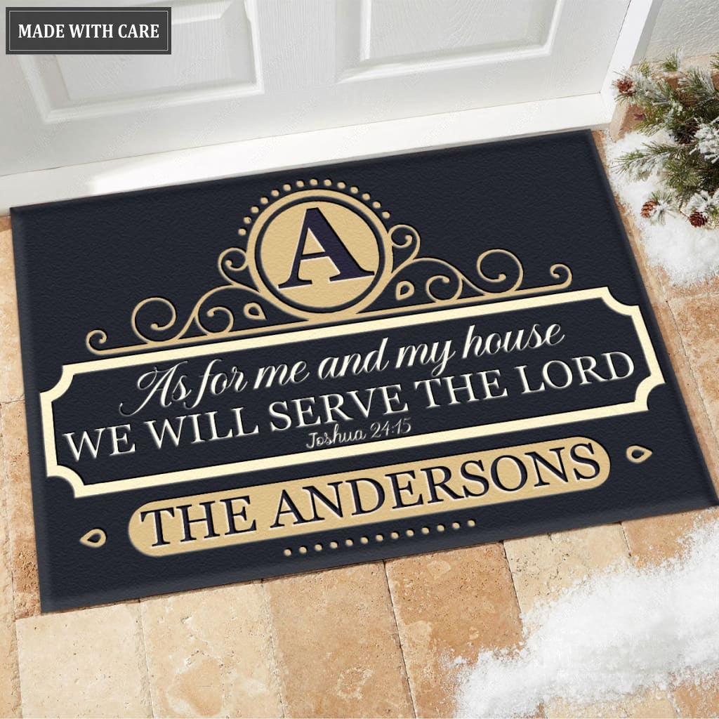 Luvingrace M72 Luxury Monogram Collection As For My House Personalized Doormat
