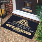 Luvingrace M73 Vintage Monogram Collection As For My House Personalized Doormat