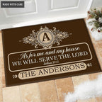 Printfamily M74 Luxury Monogram Collection As For My House Personalized Doormat