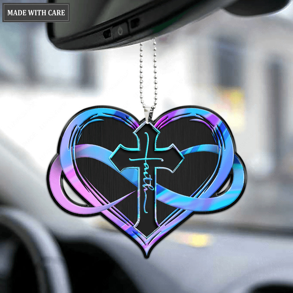 Cross Infinity Heart Ornament