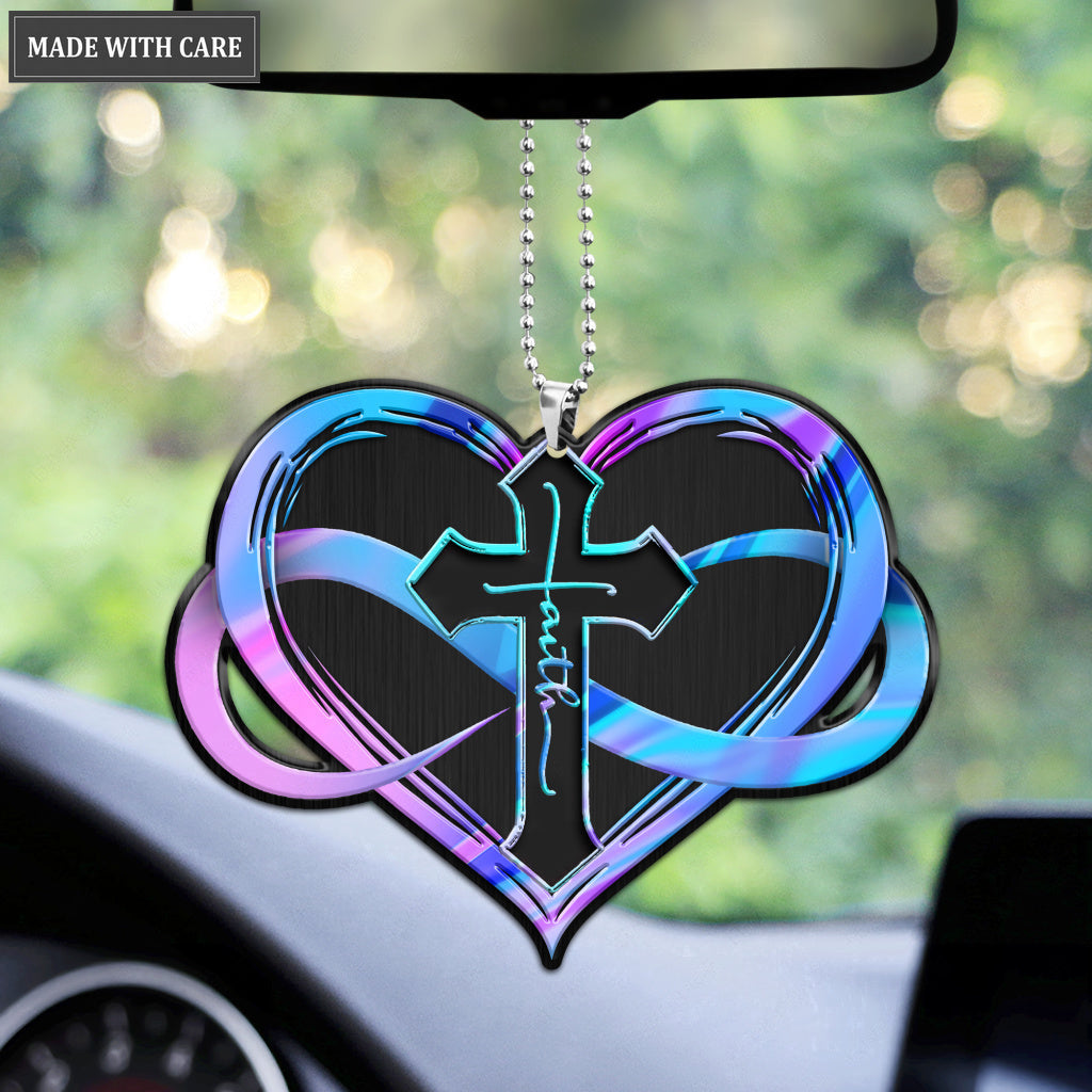 Cross Infinity Heart Ornament