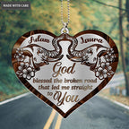 Printfamily M86 Elephant Couple God Blessed Personalized Ornament