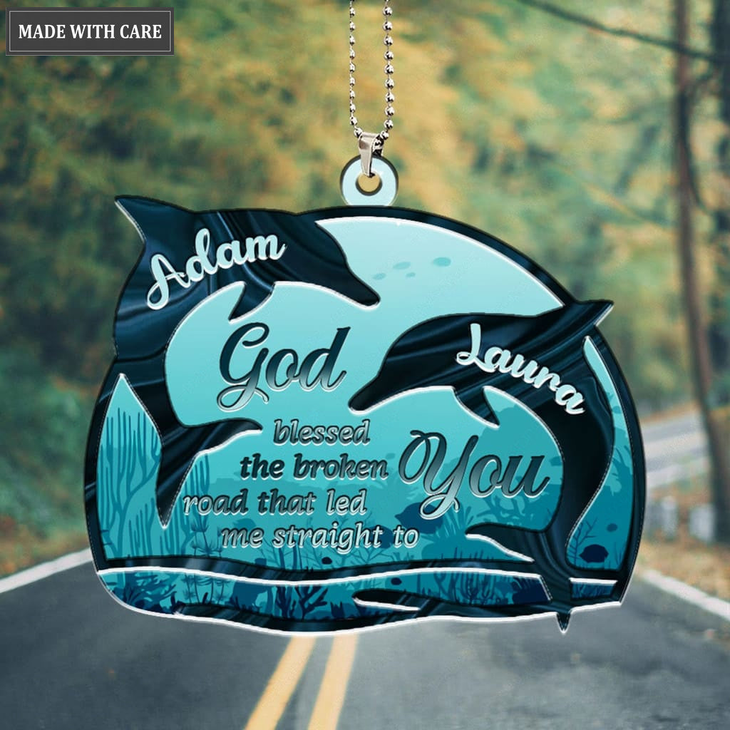 Luvingrace M90 Dolphin Couple God Blessed Personalized Ornament