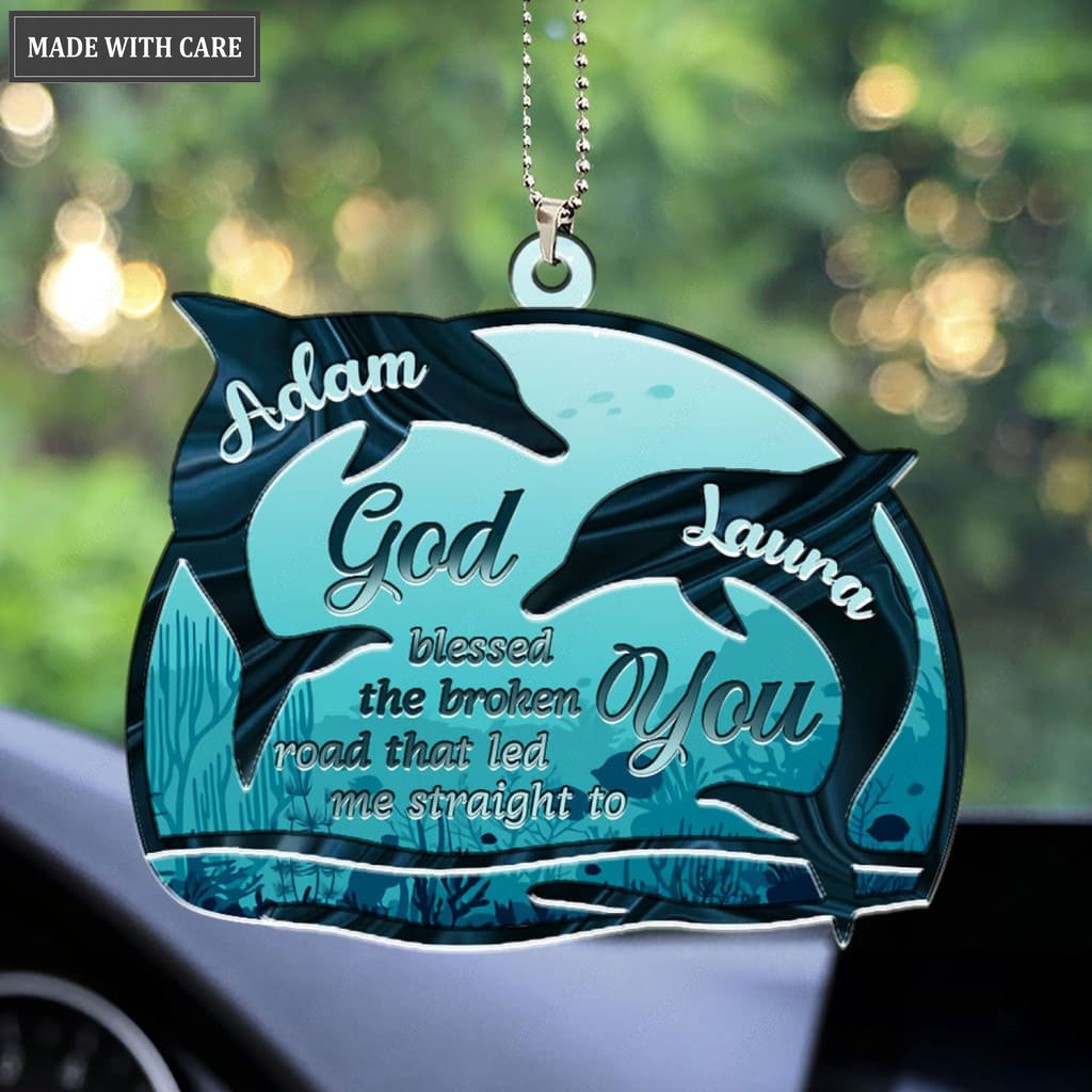 Luvingrace M90 Dolphin Couple God Blessed Personalized Ornament