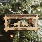 Wild Love Wolf Couple In Forest God Blessed Personalized Wood Engraved Ornaments