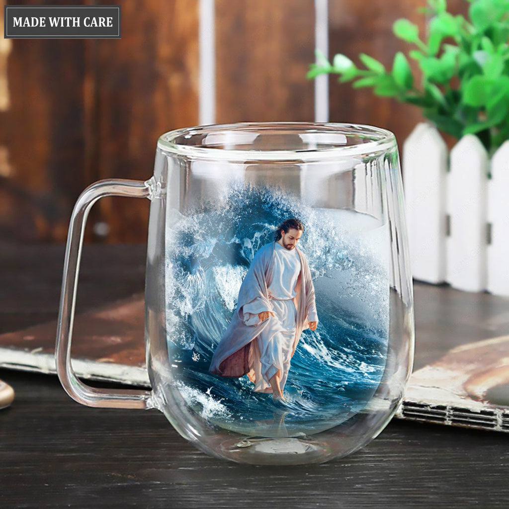 Jesus Walking On The Water Doubled-Wall Glass Mug