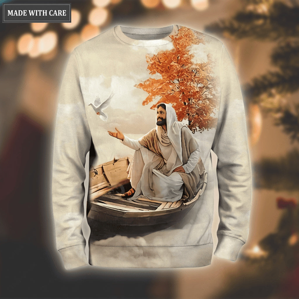 Elegant Jesus Dove Trust In God Hoodie