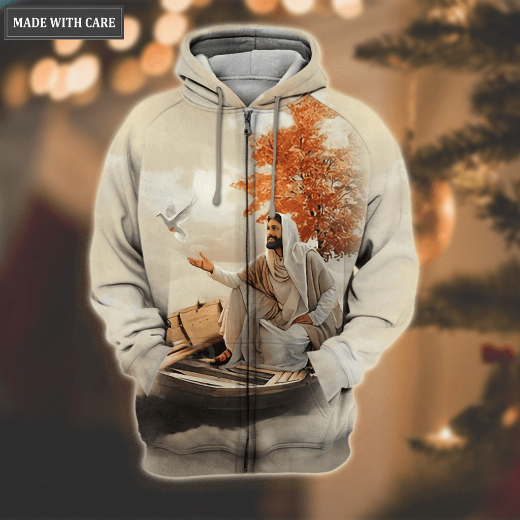 Elegant Jesus Dove Trust In God Hoodie