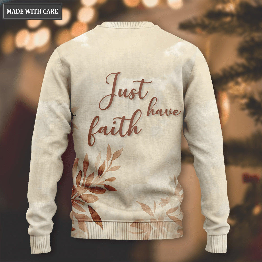 Elegant Jesus Dove Trust In God Wool Sweatshirt
