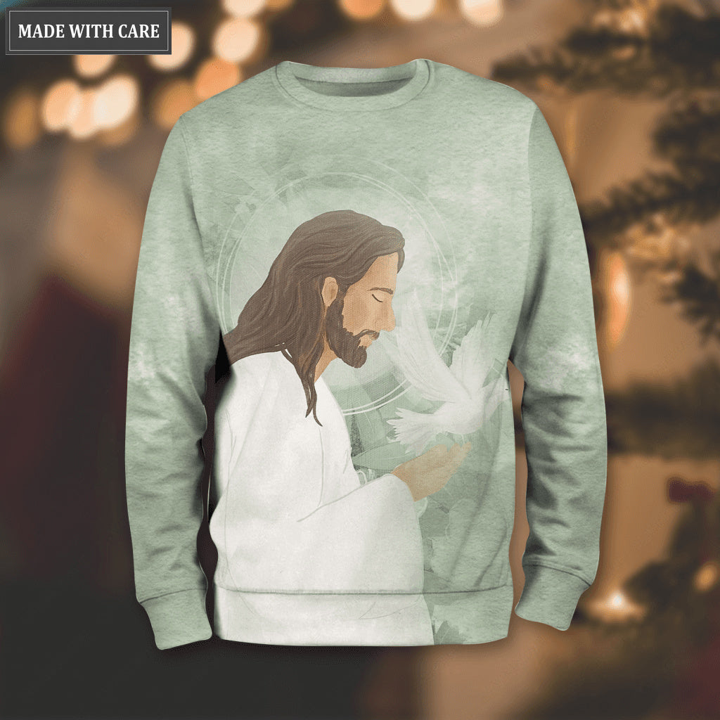 Green Butterfly Jesus Dove Trust In God Hoodie