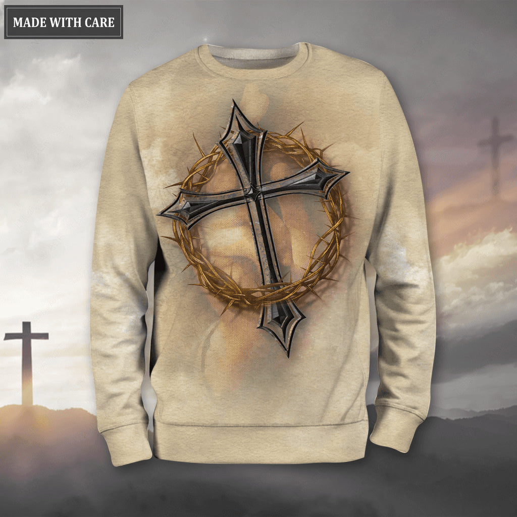 Jesus Cross Crown Of Thorns Faith Over Fear Hoodie