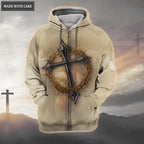 Jesus Cross Crown Of Thorns Faith Over Fear Hoodie