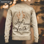 Jesus Light Of Cross Just Have Faith Wool Sweatshirt