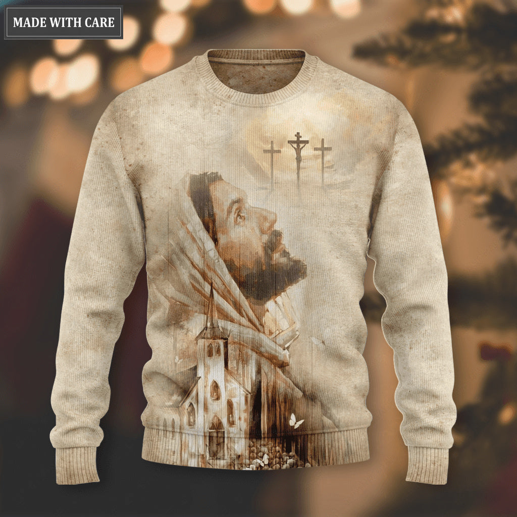 Jesus Light Of Cross Just Have Faith Wool Sweatshirt