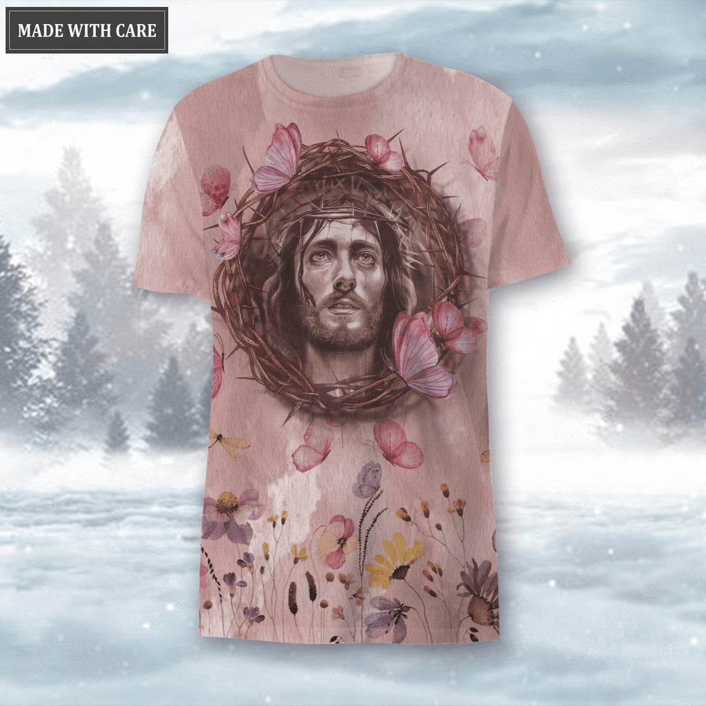Pink Jesus Butterfly Crown Of Thorns Just Have Faith Hoodie