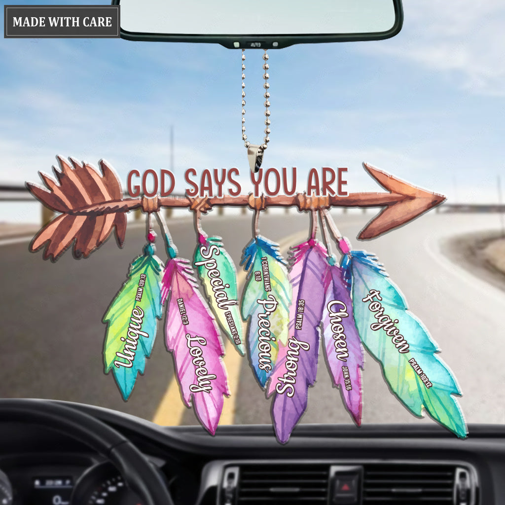 Feathers Hanging On Arrow God Says You Are Ornament