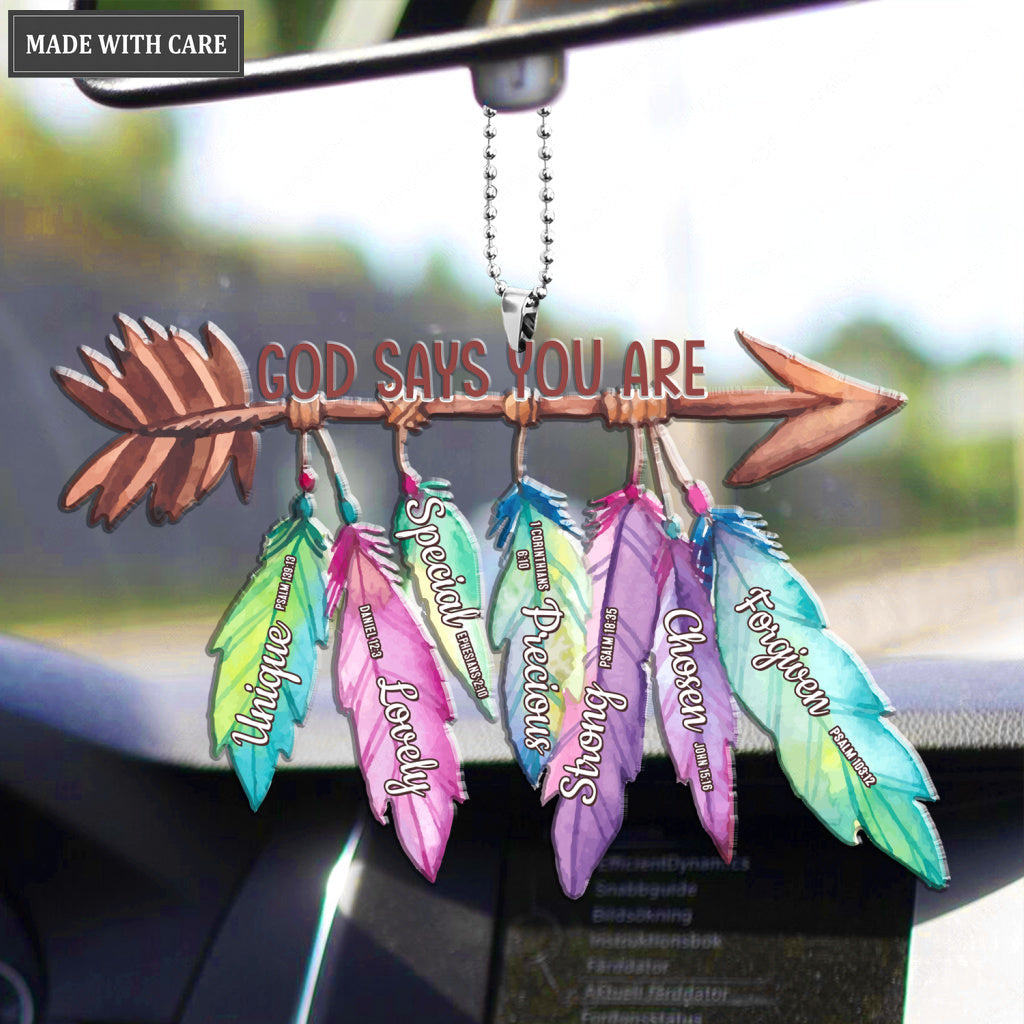 Feathers Hanging On Arrow God Says You Are Ornament