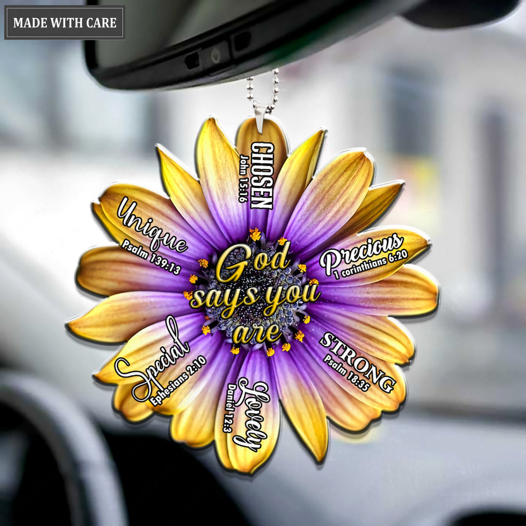 Gold Daisy God Says You Are Ornament