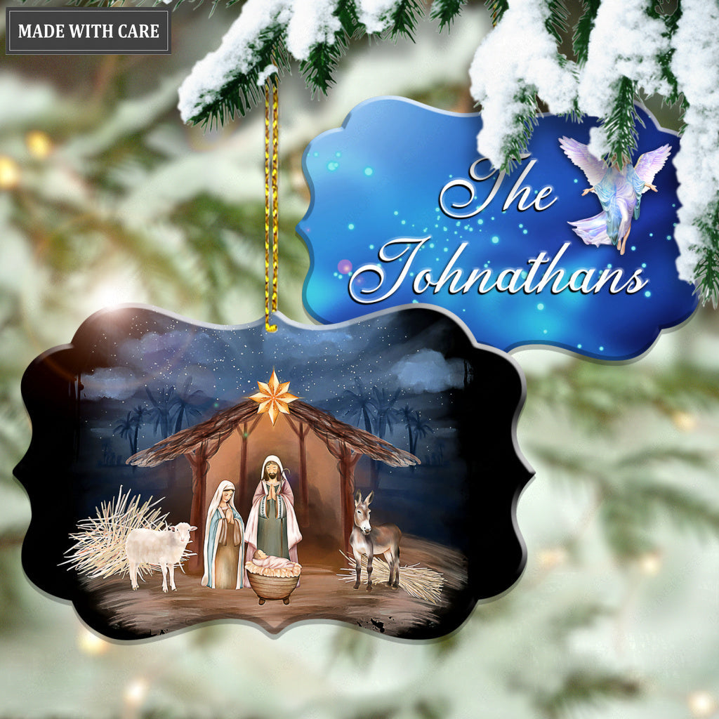 Nativity Scene Personalized Christmas Ornament