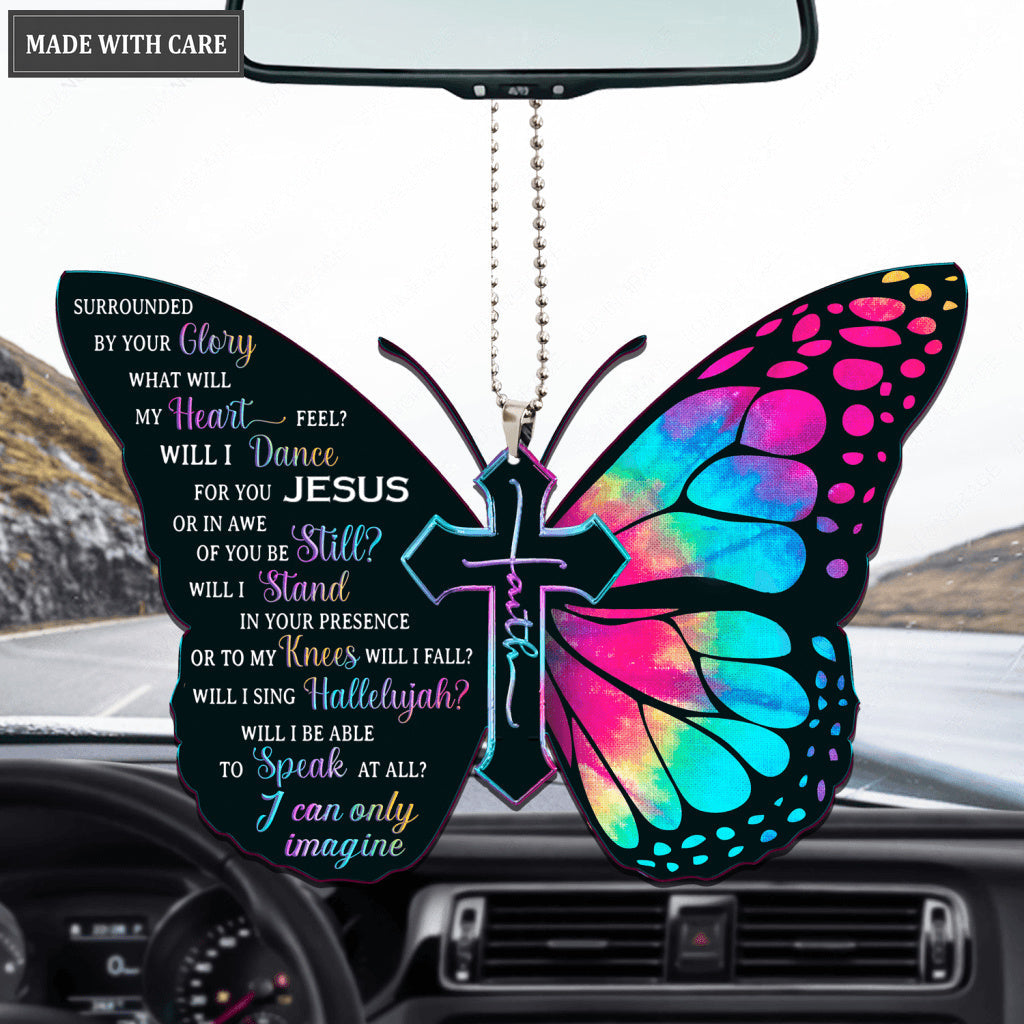Tie Dye Butterfly Surrounded By The Glory Ornament