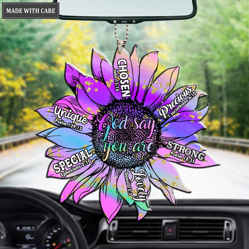 Violet Hologram God Says You Are Ornament