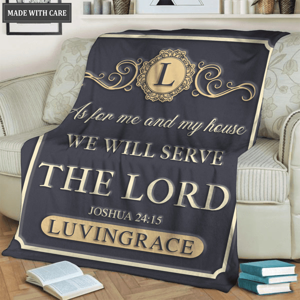 Elegant Vintage Frame As For Me And My House Personalized Blanket