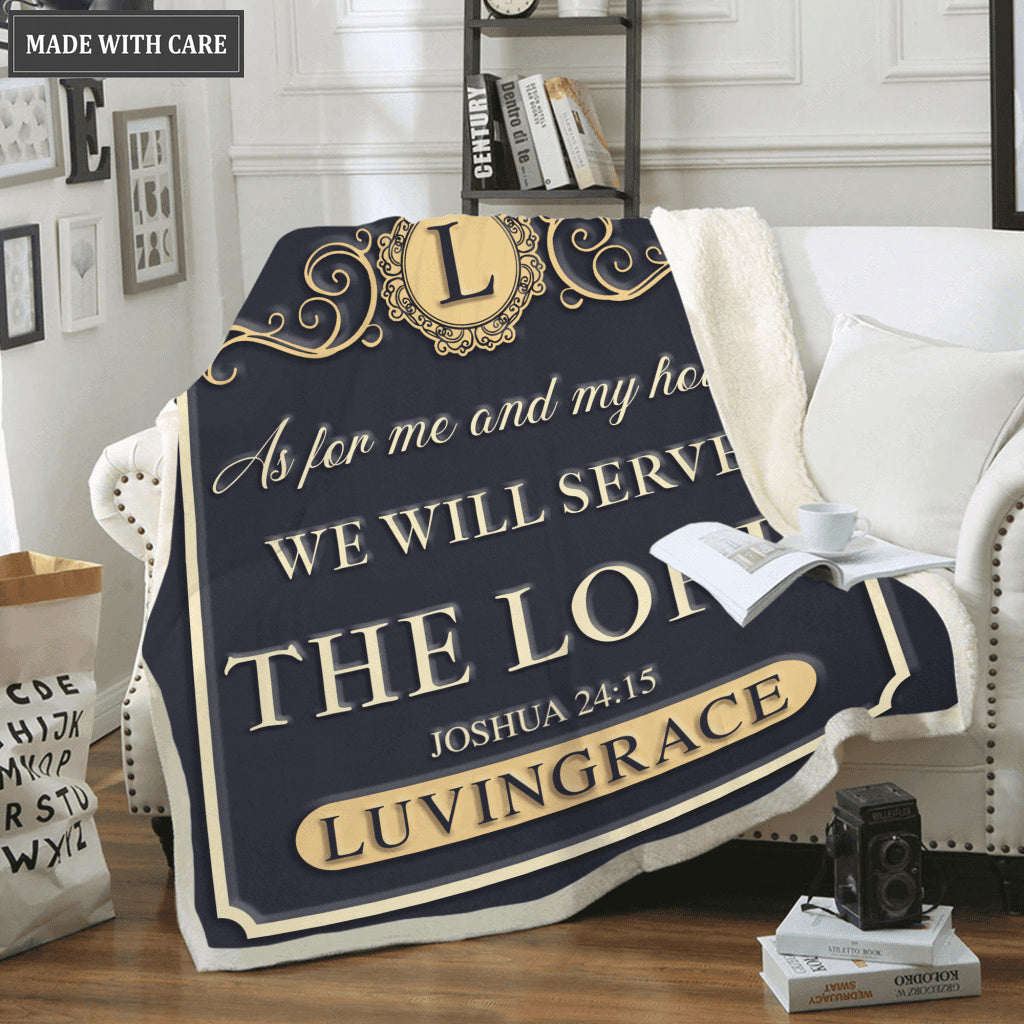 Elegant Vintage Frame As For Me And My House Personalized Blanket