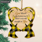 Christmas Deer Couple God Blessed Personalized Wooden Ornament