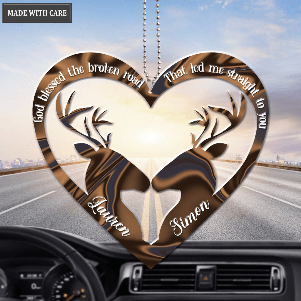 Deer Heart God Blessed Personalized Ornament