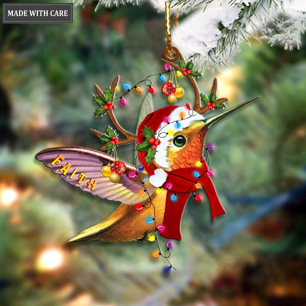 Faith Hummingbird Christmas Ornament