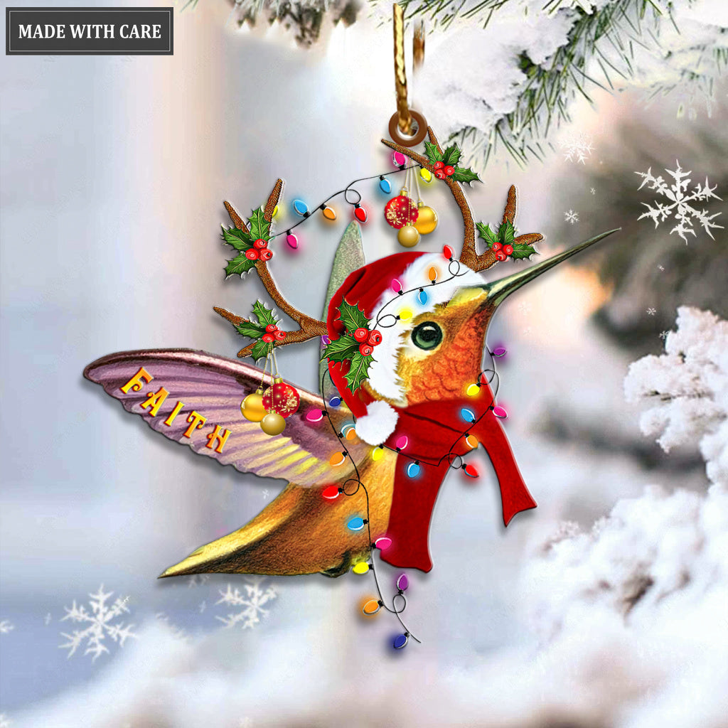 Faith Hummingbird Christmas Ornament