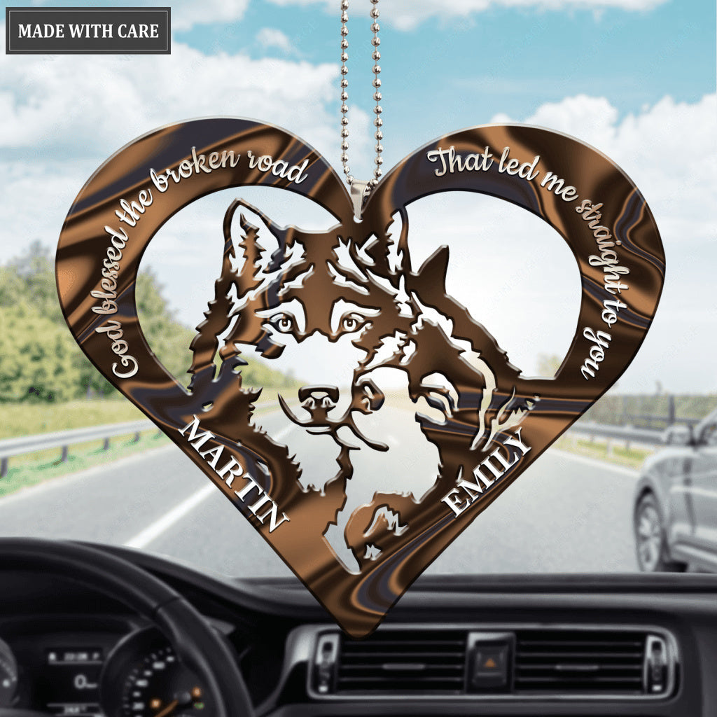 Wolf Heart God Blessed Personalized Ornament