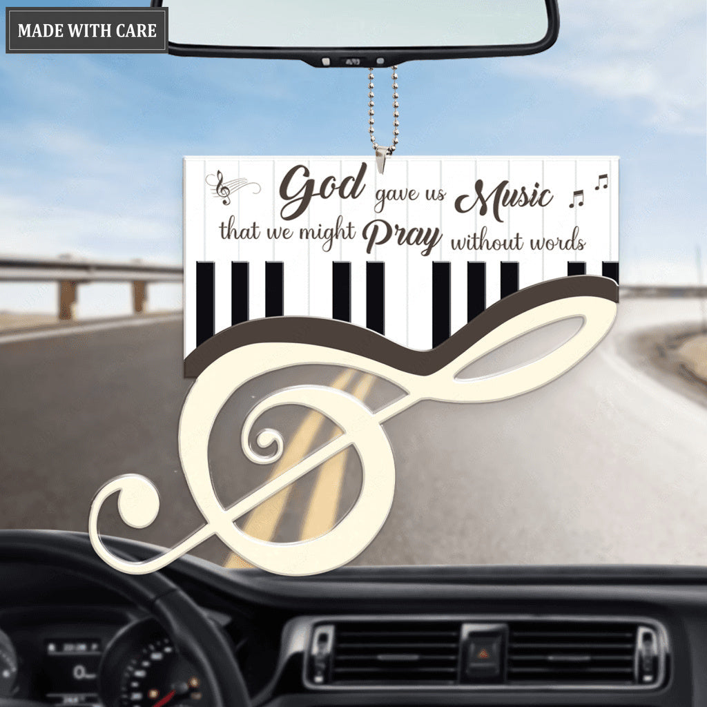 God Gave Us Music Piano Treble Clef Ornament