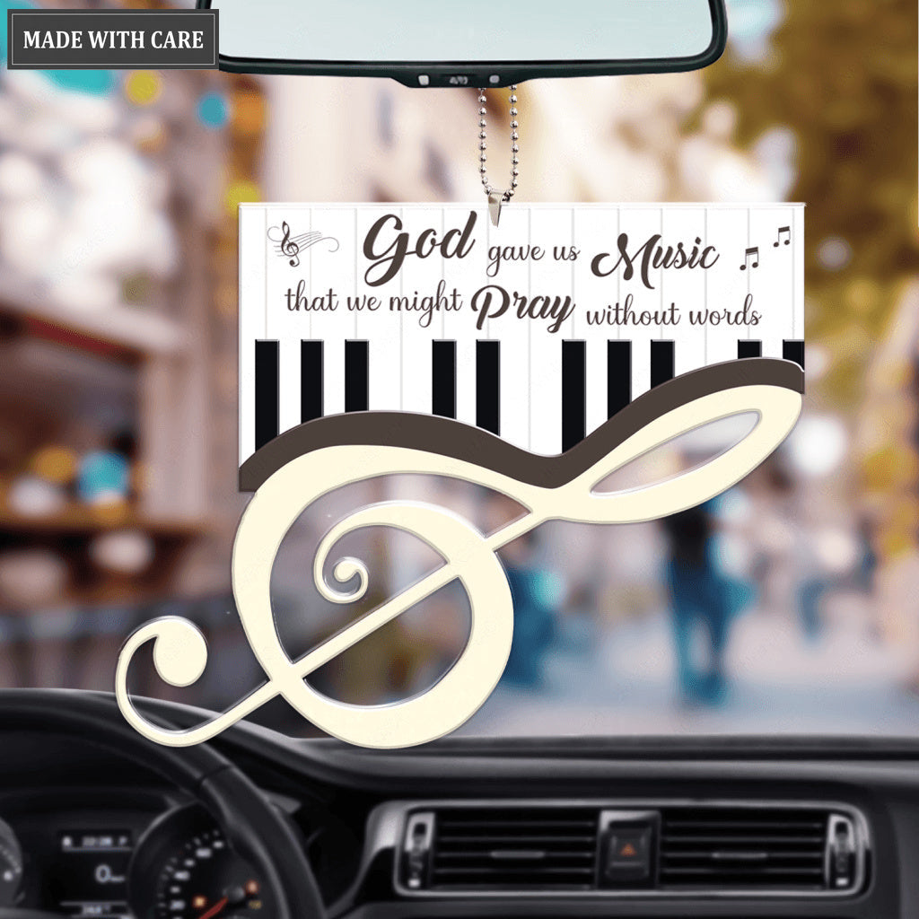 God Gave Us Music Piano Treble Clef Ornament