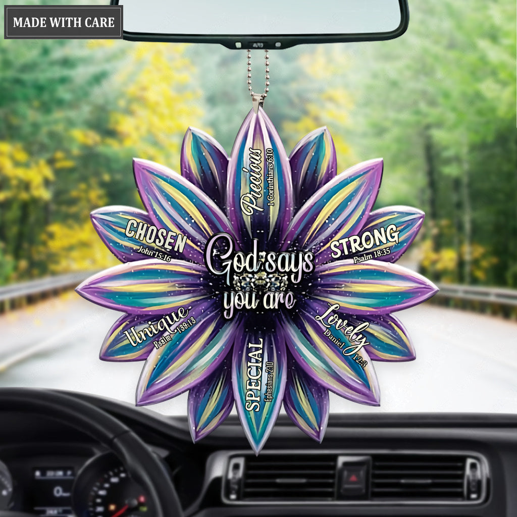 Purple And Blue Flower God Says You Are Ornament