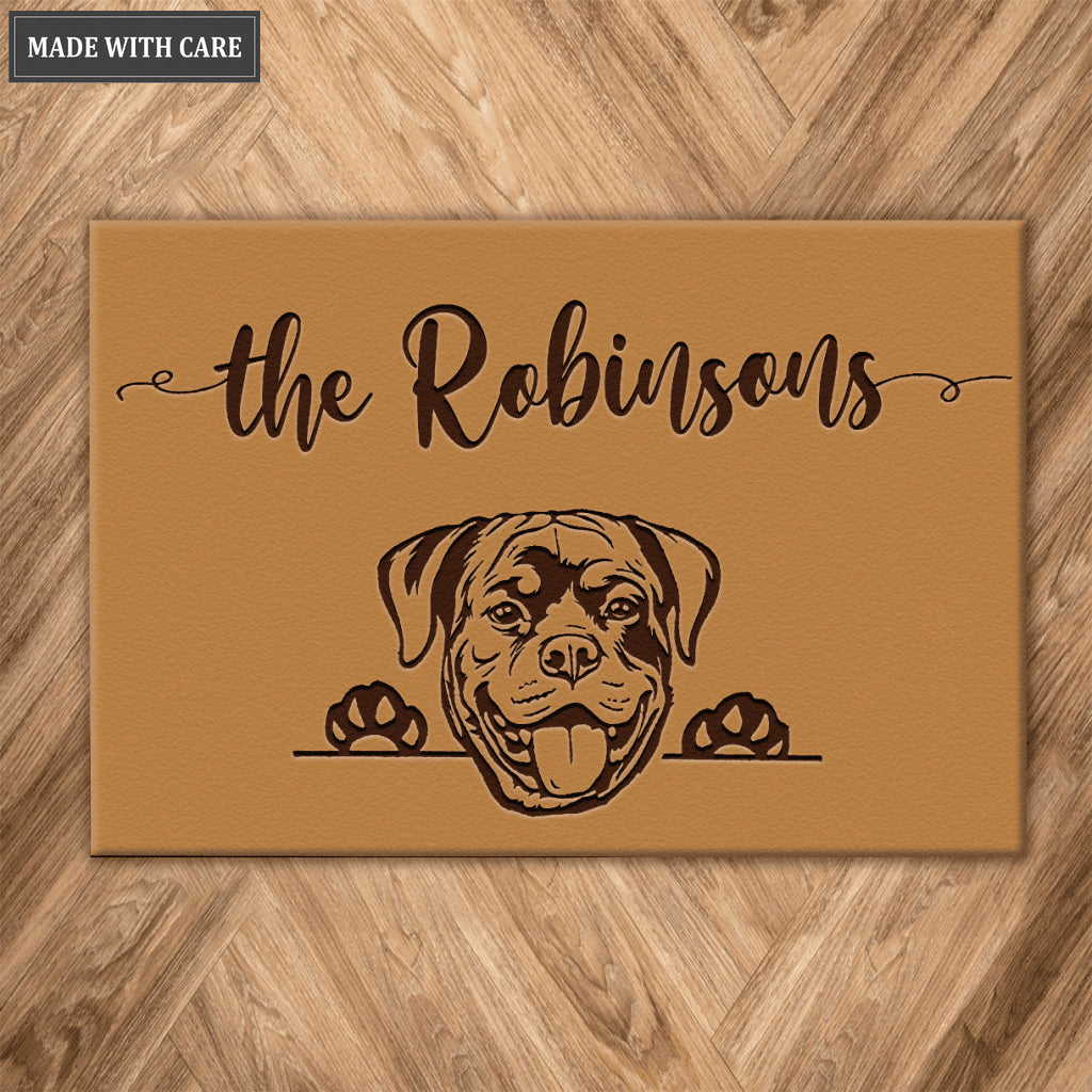 Rottweiler Personalized Doormat, Custom Doormat, Welcome Mat