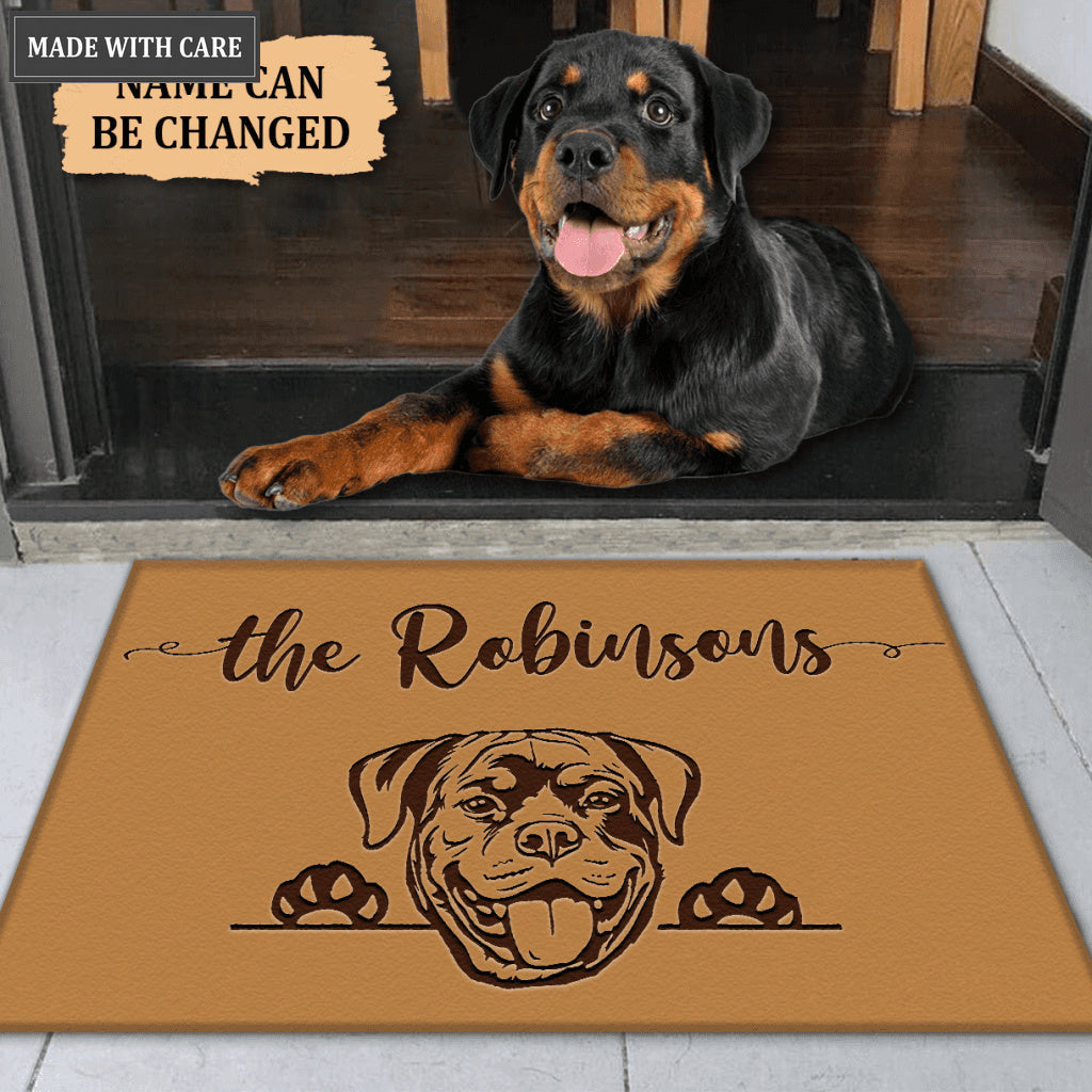 Rottweiler Personalized Doormat, Custom Doormat, Welcome Mat