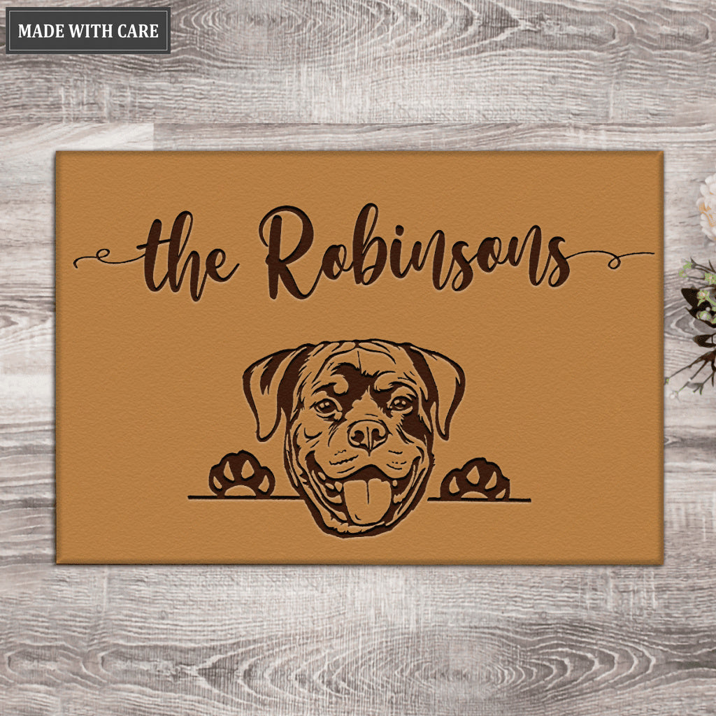 Rottweiler Personalized Doormat, Custom Doormat, Welcome Mat