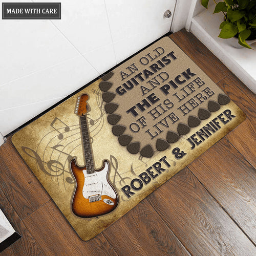 An Old Guitarist And The Pick Of His Life Personalized Doormat