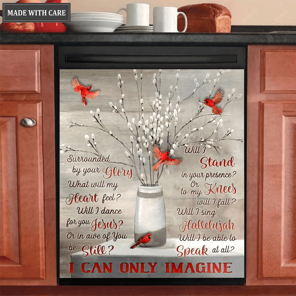 Red Bird Surrounded By Your Glory Magnetic Dishwasher Cover