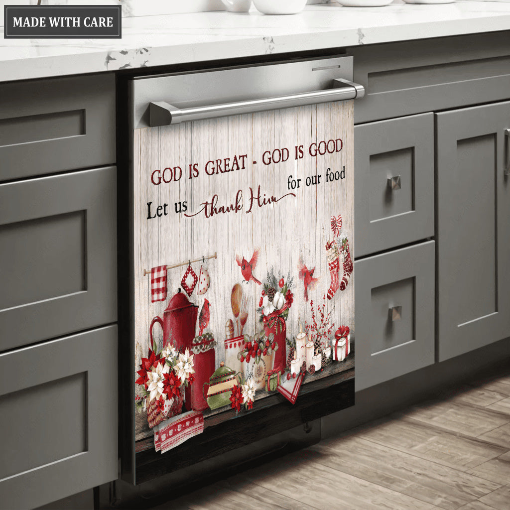 Thank Him For Our Food Magnetic Dishwasher Cover