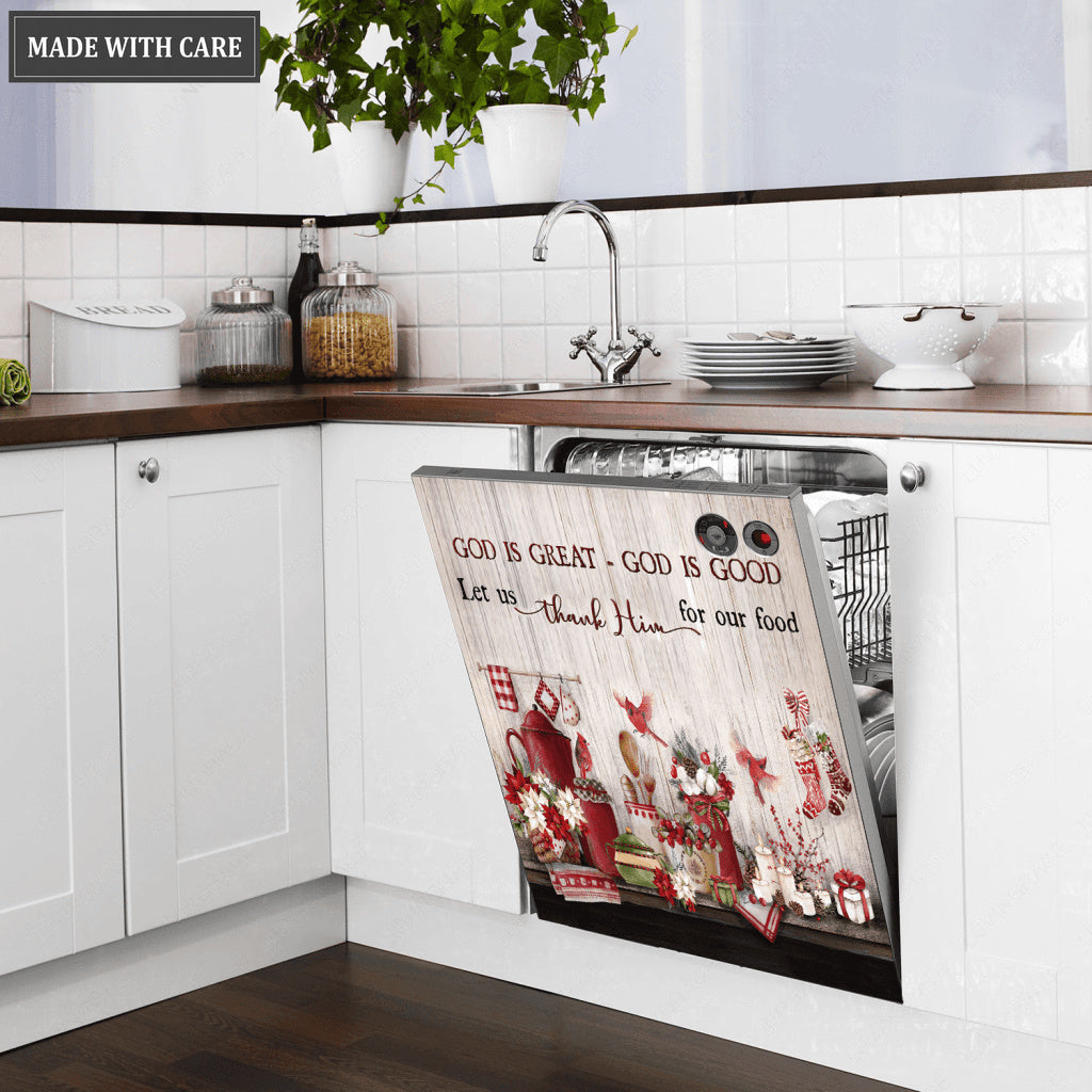 Thank Him For Our Food Magnetic Dishwasher Cover