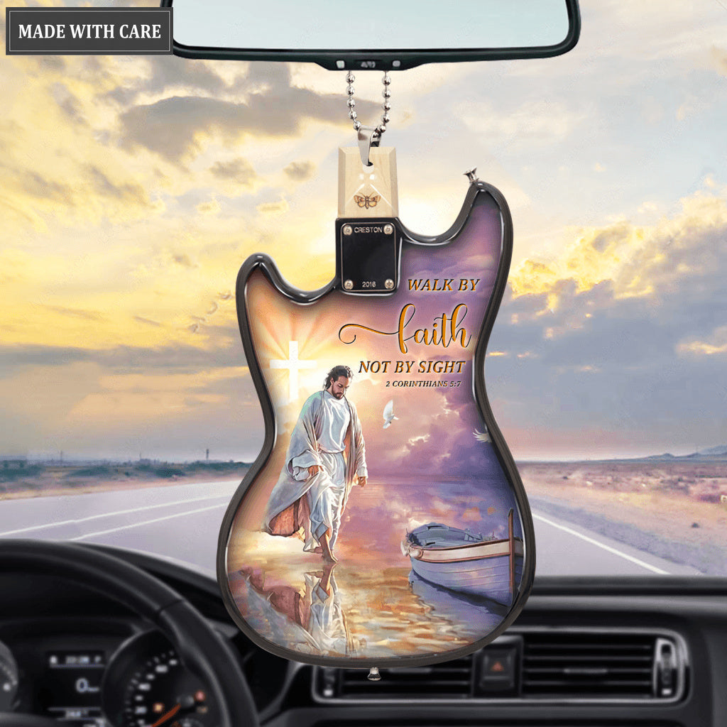 Jesus Walks On Water Guitar Ornament