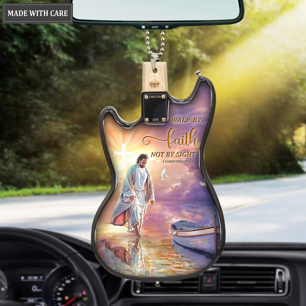 Jesus Walks On Water Guitar Ornament