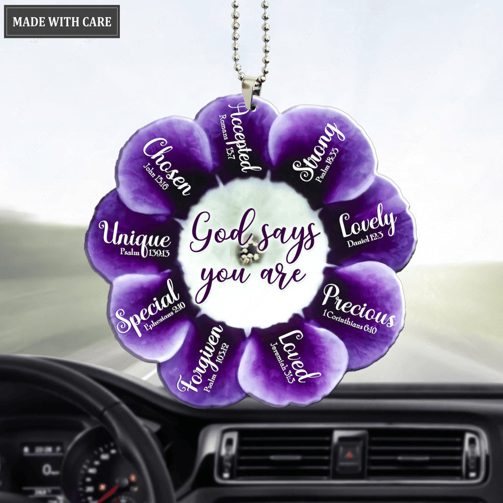 Little Purple Primrose Flower God Says You Are Ornament