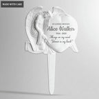 Personalized Angel Heart Memorial Plaque Stake