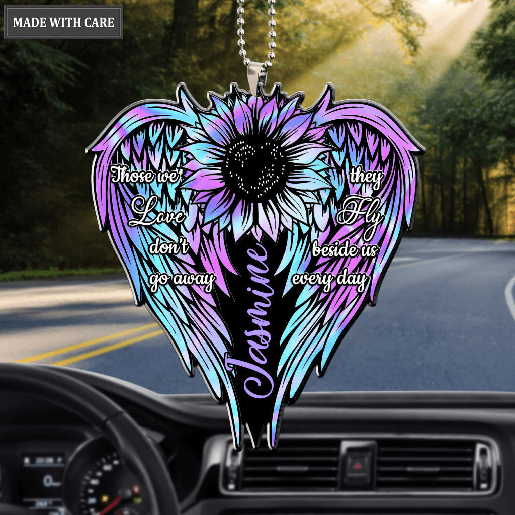 Personalized Flower Wings Memorial Ornament