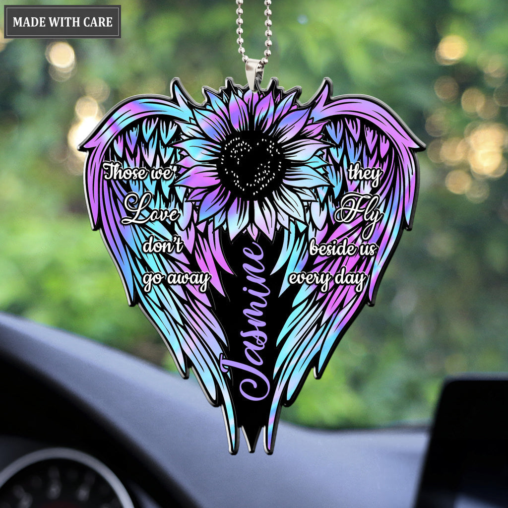 Personalized Flower Wings Memorial Ornament