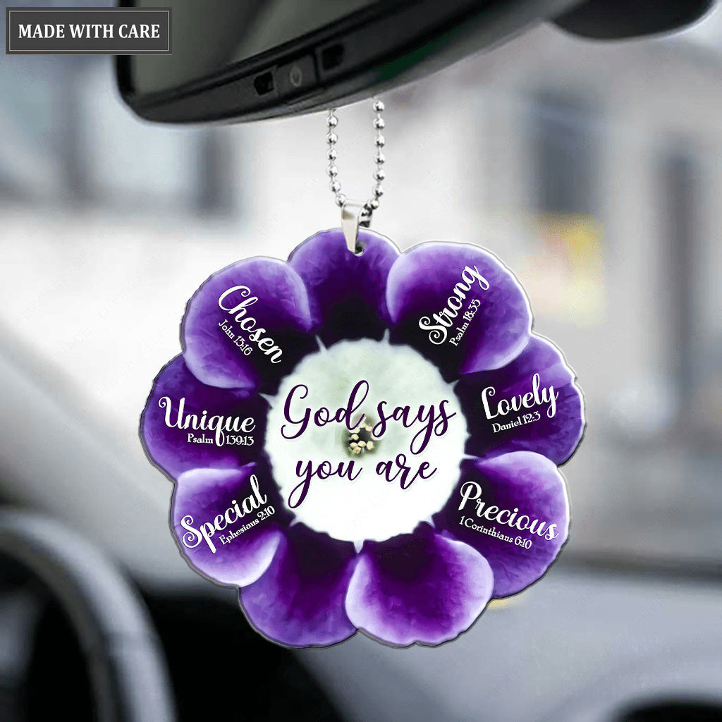 Purple Primrose God Says You Are Ornament